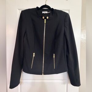 Calvin Klein Black Blazer with Gold Zipper Details